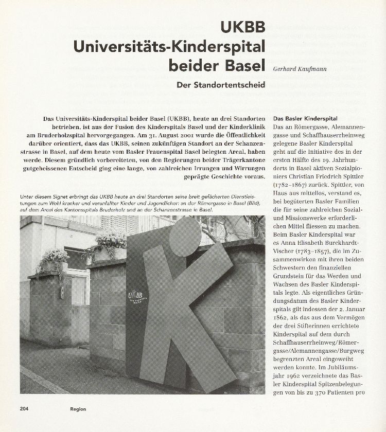 UKBB Universitäts-Kinderspital beider Basel – Seite 1