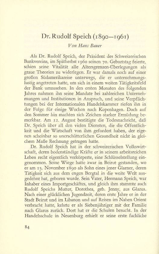 Dr. Rudolf Speich (1890-1961) – Seite 1