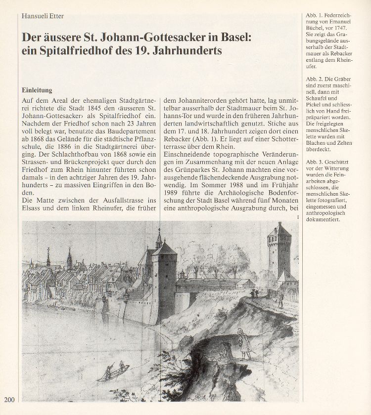 Der äussere St. Johann-Gottesacker in Basel: ein Spitalfriedhof des 19. Jahrhunderts – Seite 1