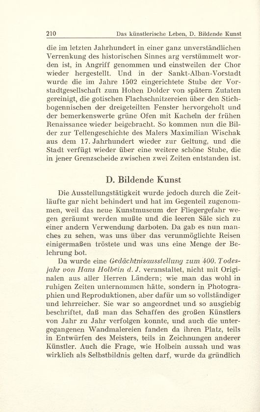 Das künstlerische Leben in Basel vom 1. Oktober 1943 bis 30. September 1944 – Seite 1