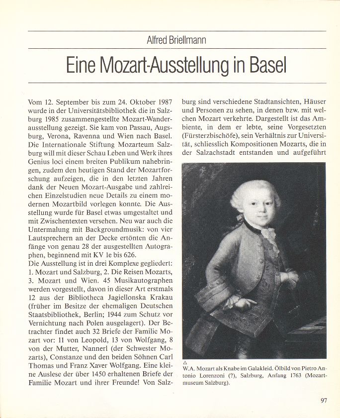 Eine Mozart-Ausstellung in Basel – Seite 1