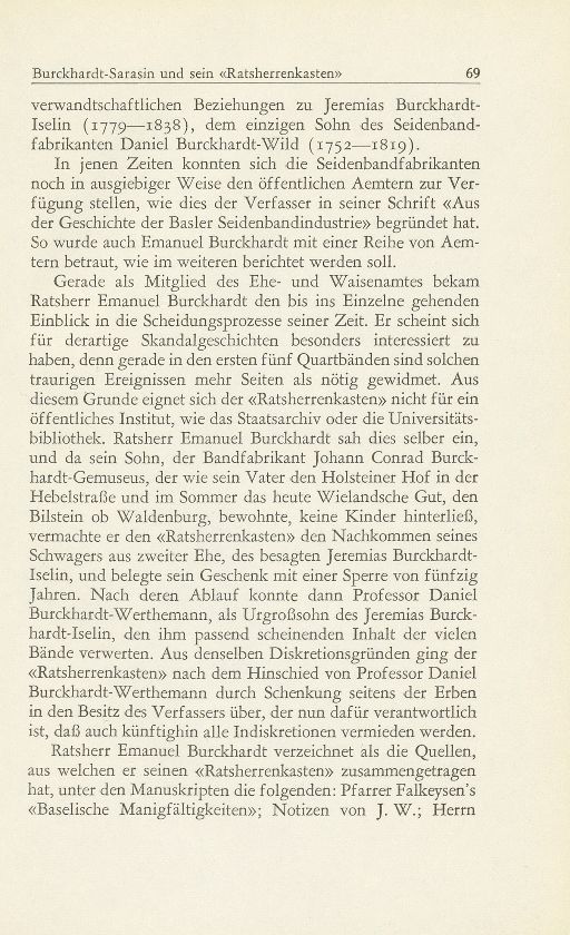 Ratsherr Emanuel Burckhardt-Sarasin und sein ‹Ratsherrenkasten› – Seite 3