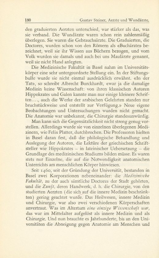 Ärzte und Wundärzte, Chirurgenzunft und medizinische Fakultät in Basel – Seite 2