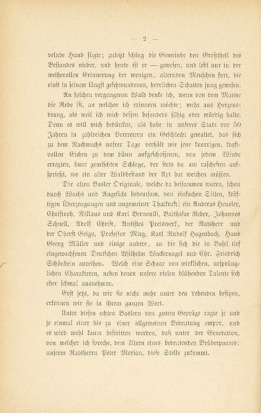 Rathsherr Peter Merian. (1795-1883.) – Seite 2