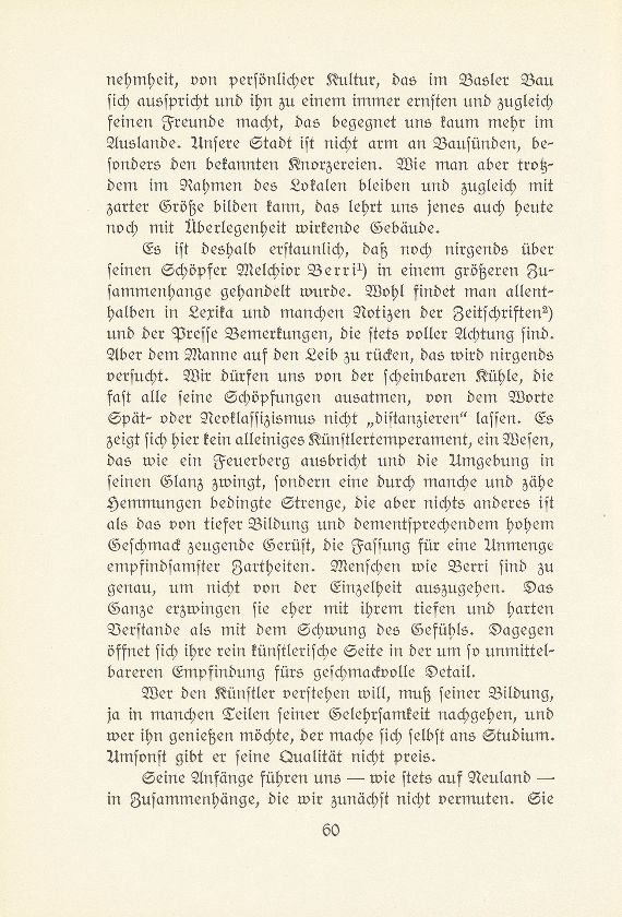Melchior Berri. (Ein Beitrag zur Kultur des Spätklassizismus in Basel.) – Seite 2