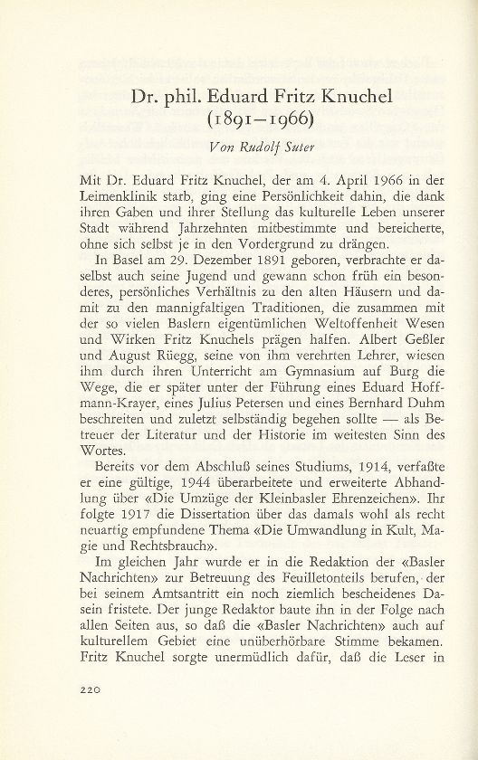Dr. phil. Eduard Fritz Knuchel (1891-1966) – Seite 1