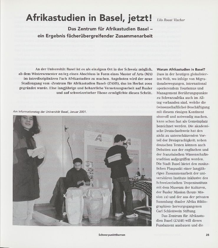 Afrikastudien in Basel, jetzt! – Seite 1