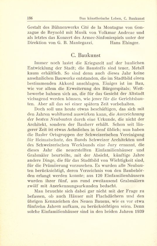 Das künstlerische Leben in Basel vom 1. Oktober 1940 bis 30. September 1941 – Seite 1