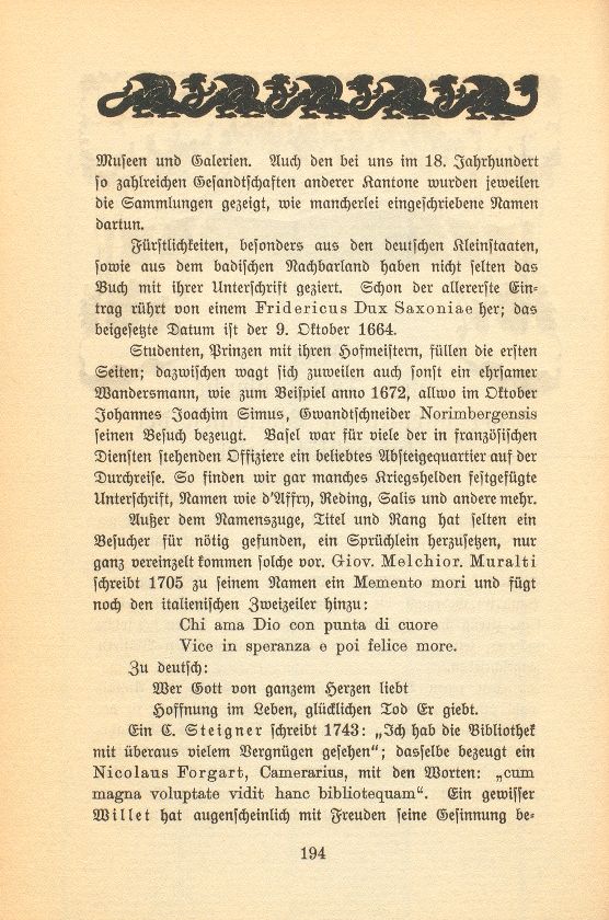 Aus einem Fremdenbuche der öffentlichen Bibliothek der Universität Basel – Seite 2
