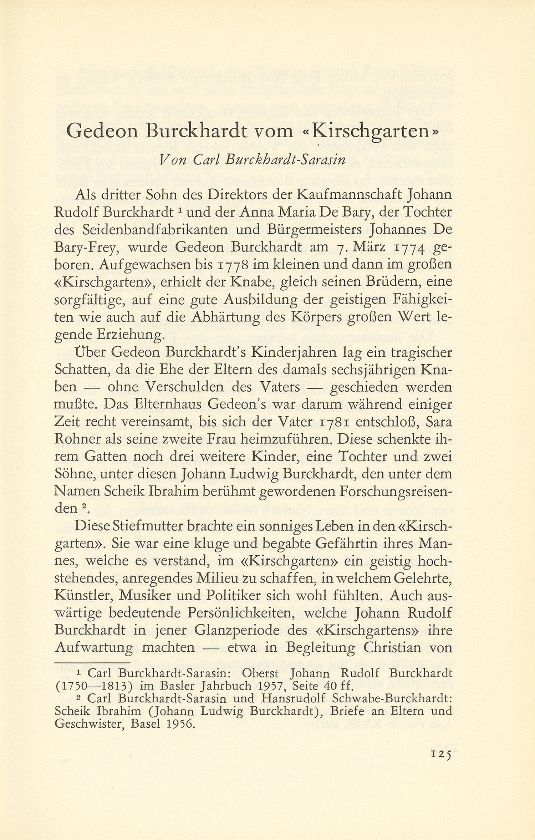 Gedeon Burckhardt vom ‹Kirschgarten› – Seite 1
