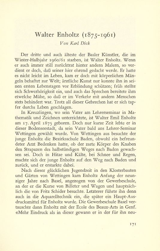 Walter Enholtz (1875-1961) – Seite 1