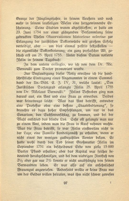 Isaak Iselins Reisetagebuch 1754 – Seite 2