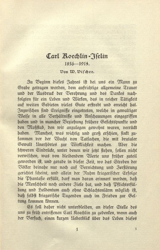 Carl Koechlin-Iselin 1856-1914 – Seite 1
