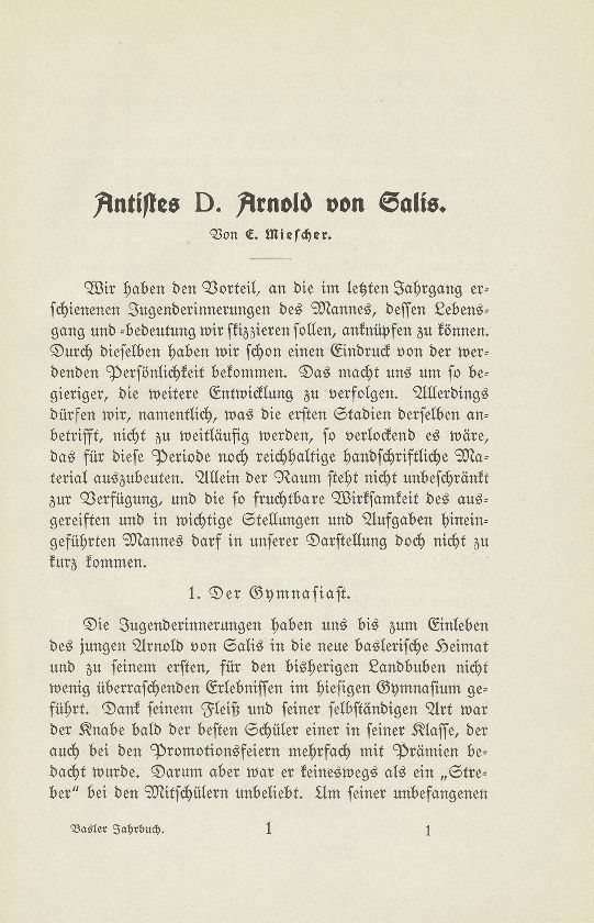 Antistes D. Arnold von Salis – Seite 1