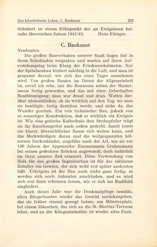 Das künstlerische Leben in Basel vom 1. Oktober 1941 bis 30. September 1942 – Seite 1