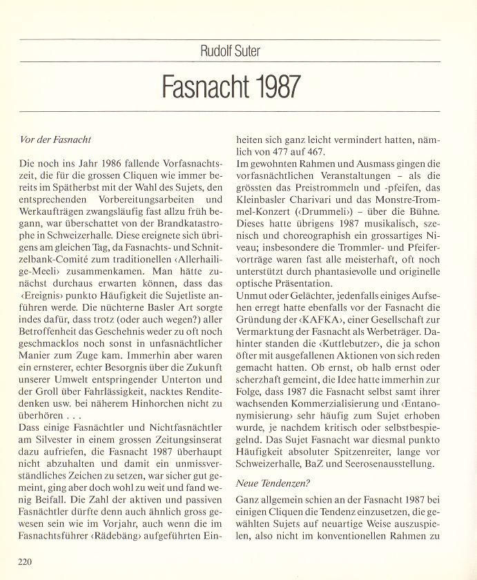 Fasnacht 1987 – Seite 1