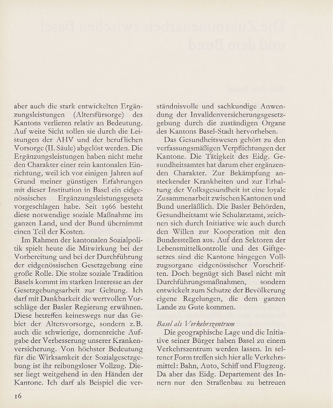 Die Zusammenarbeit zwischen Basel und dem Bund – Seite 2