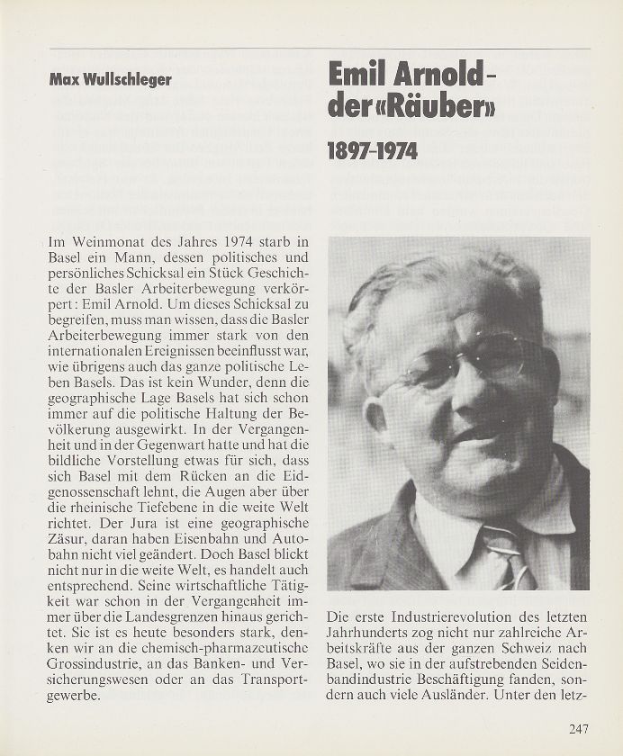Emil Arnold – der ‹Räuber› 1897-1974 – Seite 1