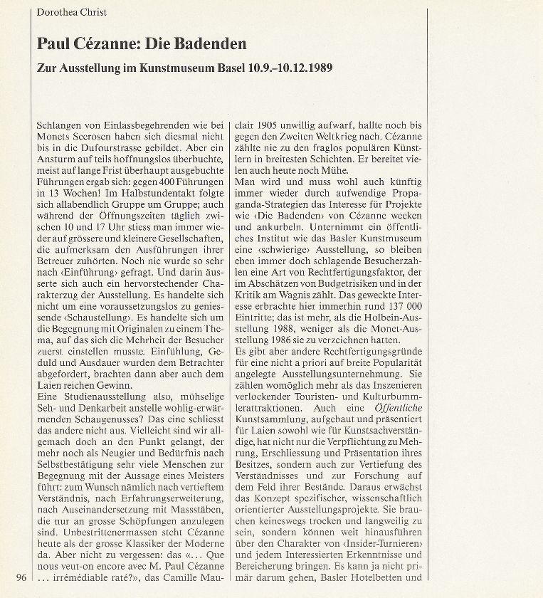Paul Cézanne: Die Badenden – Seite 1