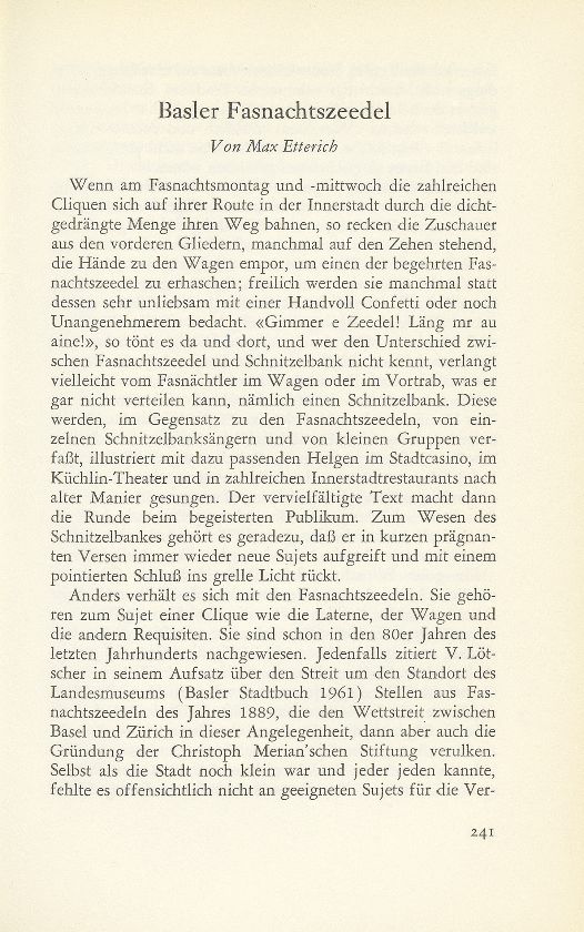 Basler Fasnachtszeedel [1967] – Seite 1