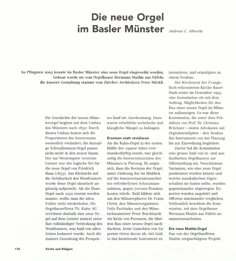 Die neue Orgel im Basler Münster – Seite 1