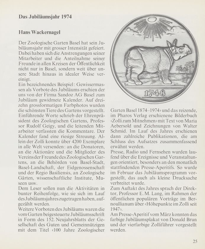 100 Jahre Zoologischer Garten Basel – Seite 1