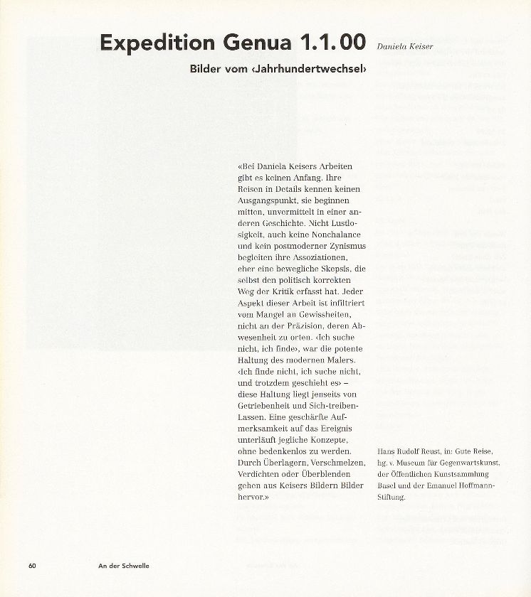 Expedition Genua 1.1.00 – Seite 1