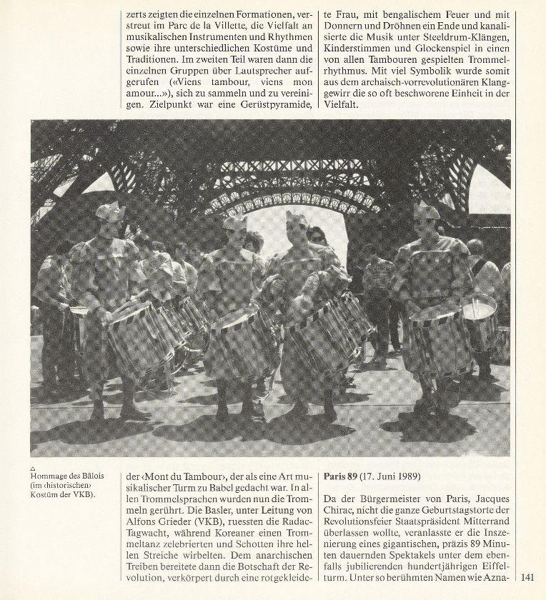 1789-1989: ‹Viens tambour, viens mon amour...› Basler Trommler und Pfeifer an den Feierlichkeiten des Bicentenaire der Französischen Revolution in Paris – Seite 2