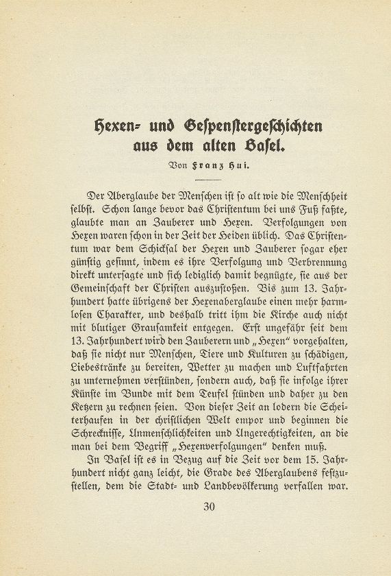 Hexen- und Gespenstergeschichten aus dem alten Basel – Seite 1