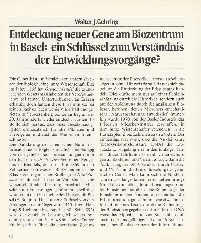 Entdeckung neuer Gene am Biozentrum in Basel – Seite 1