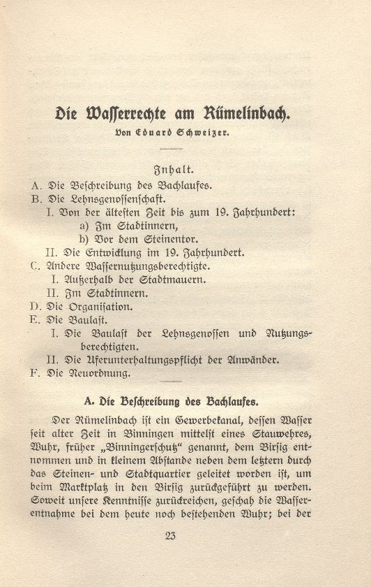 Die Wasserrechte am Rümelinbach – Seite 1