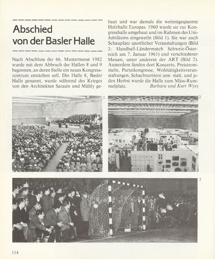 Abschied von der Basler Halle – Seite 1