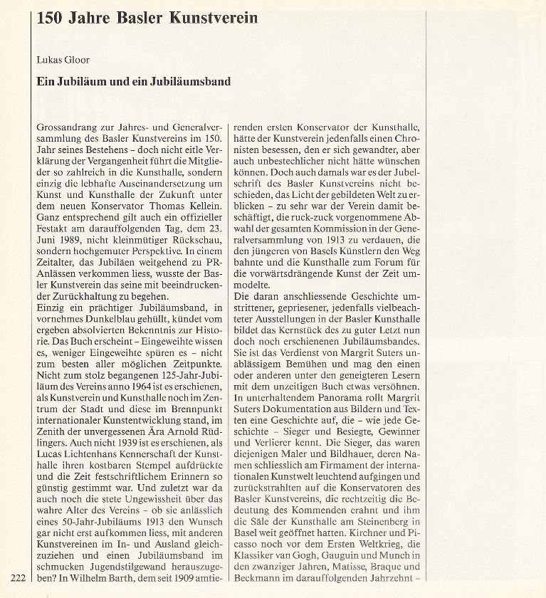 150 Jahre Basler Kunstverein – Seite 1