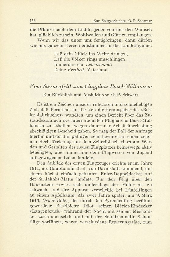 Zur Zeitgeschichte. Vom Sternenfeld zum Flugplatz Basel-Mülhausen – Seite 1