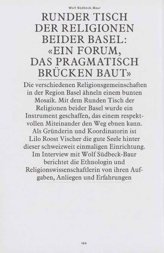 Runder Tisch der Religionen beider Basel : «Ein Forum, das pragmatisch Brücken baut» – Seite 1
