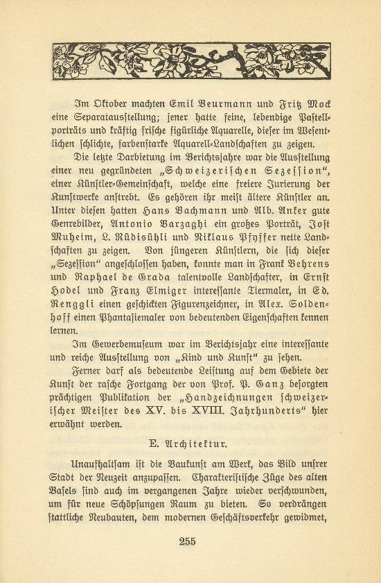 Das künstlerische Leben in Basel vom 1. November 1905 bis 31. Oktober 1906 – Seite 1