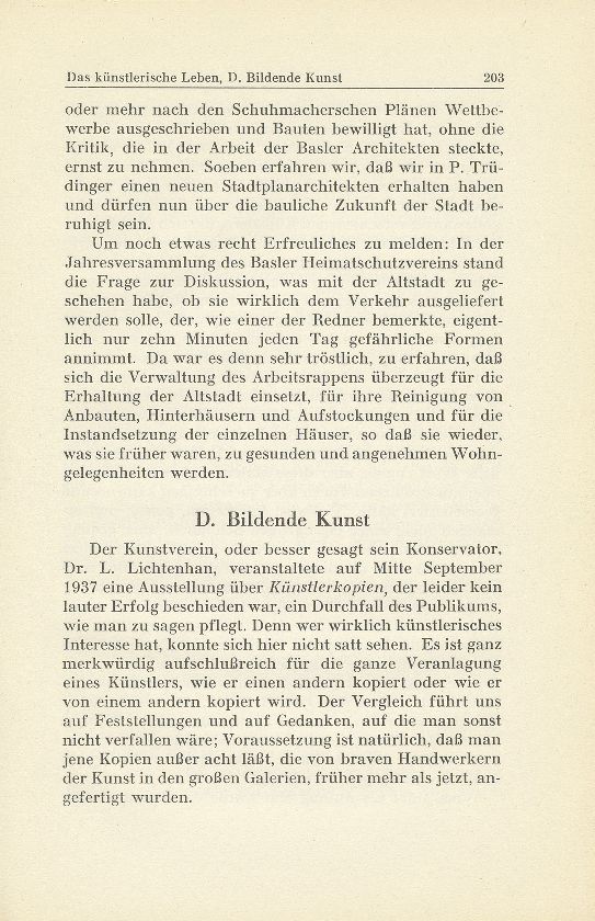 Das künstlerische Leben in Basel vom 1. Oktober 1937 bis 30. September 1938 – Seite 1