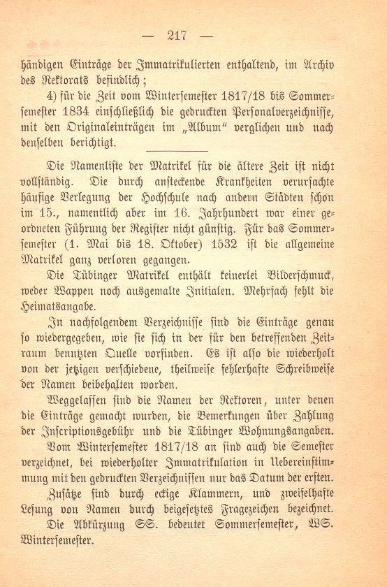 Die in Tübingen immatrikulierten Basler von Gründung der Universität 1477 bis zum Jahre 1832 – Seite 2