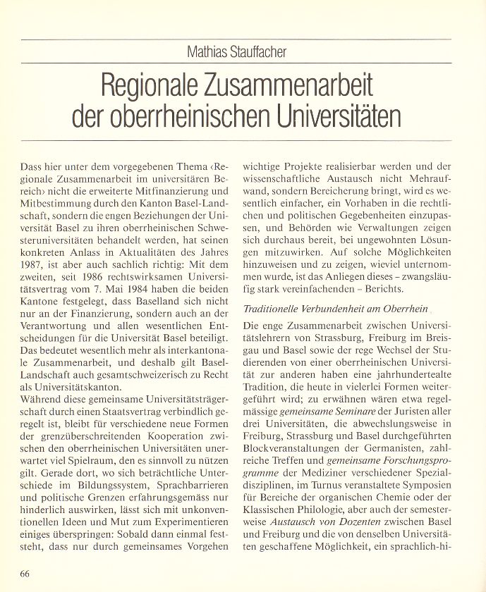 Regionale Zusammenarbeit der oberrheinischen Universitäten – Seite 1