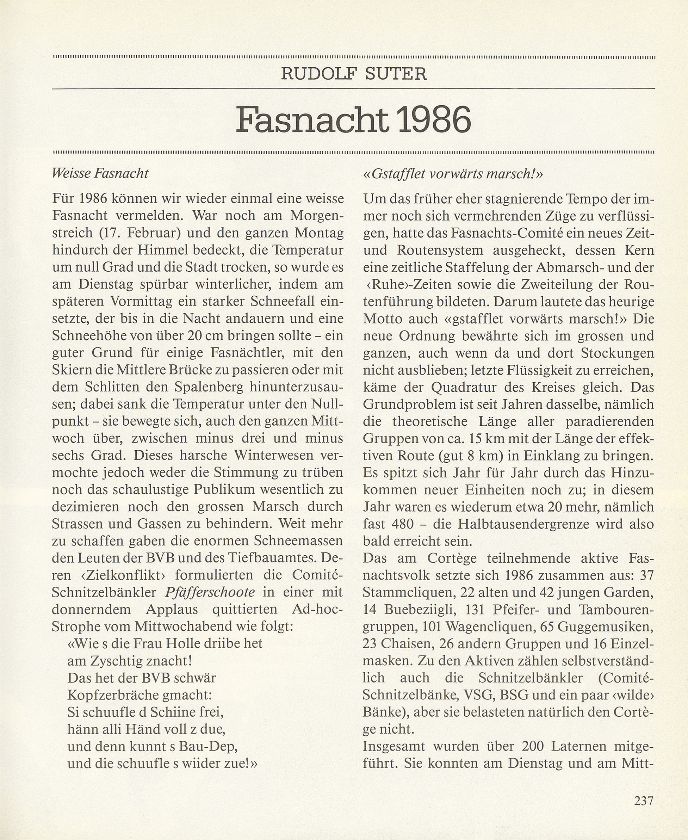 Fasnacht 1986 – Seite 1