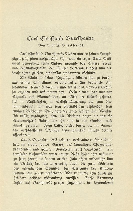 Carl Christoph Burckhardt – Seite 1