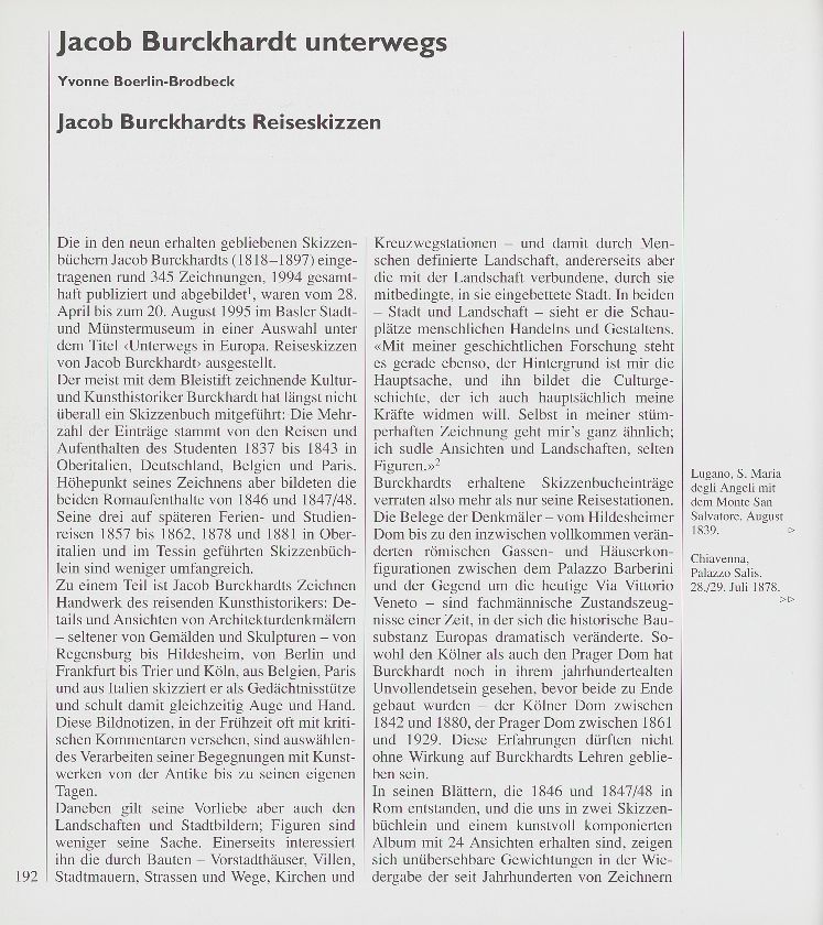 Jacob Burckhardt unterwegs – Seite 1