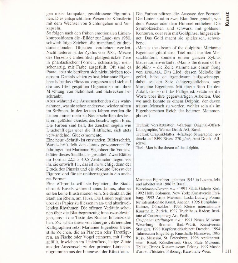 ‹Edition Kunst der 90er Jahre› – die Vorsatzblätter im Basler Stadtbuch 1989-1999 – Seite 2