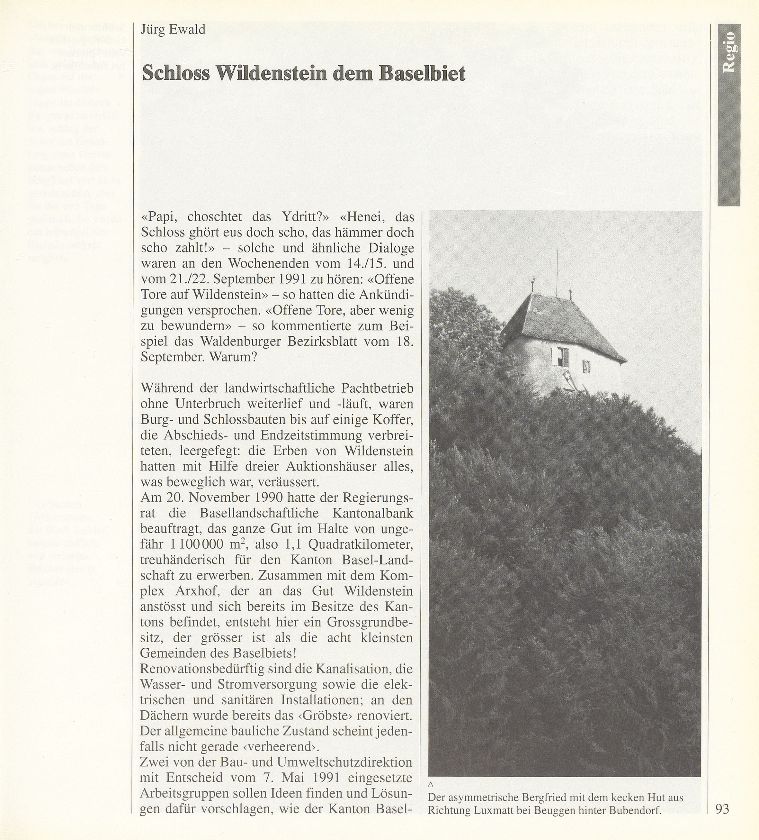 Schloss Wildenstein dem Baselbiet – Seite 1