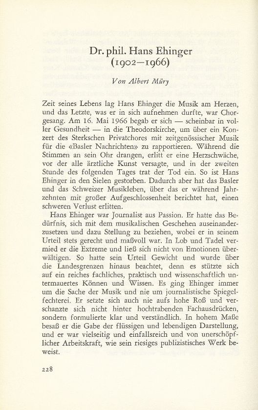 Dr. phil. Hans Ehinger (1902-1966) – Seite 1