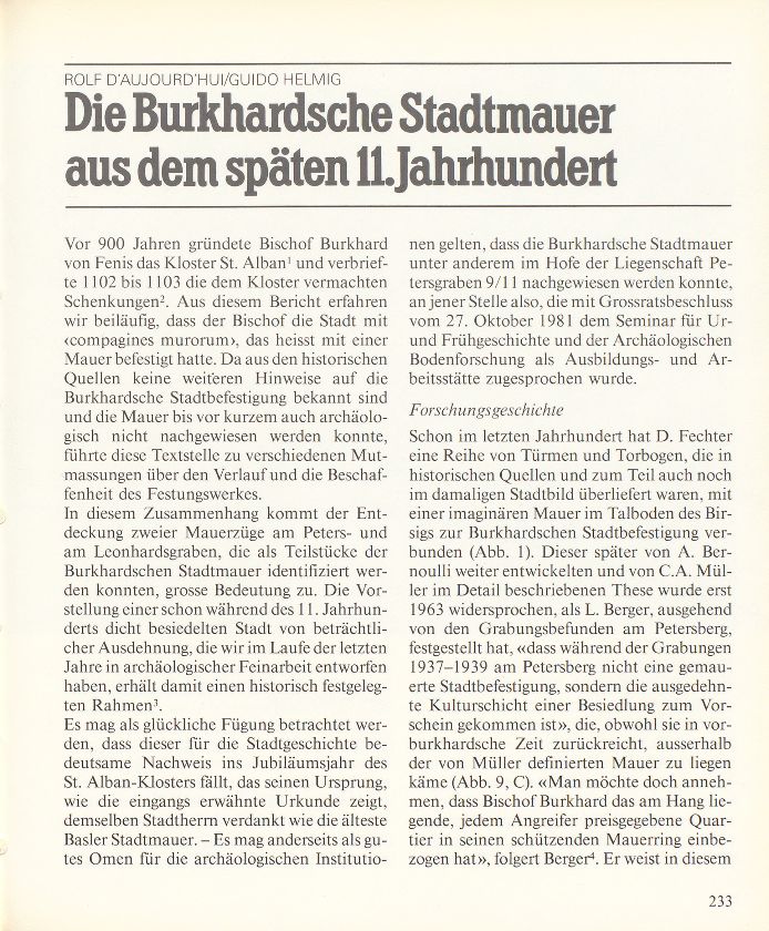 Die Burkhardsche Stadtmauer aus dem späten 11. Jahrhundert – Seite 1