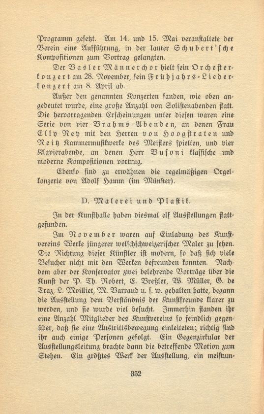 Das künstlerische Leben in Basel vom 1. November 1915 bis 31. Oktober 1916 – Seite 1