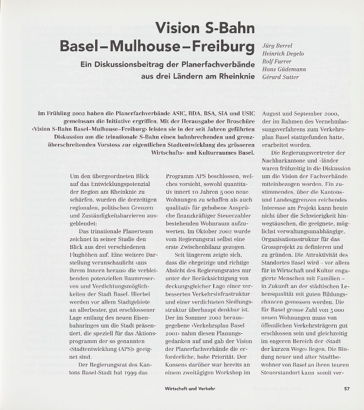 Vision S-Bahn Basel – Mulhouse – Freiburg – Seite 1