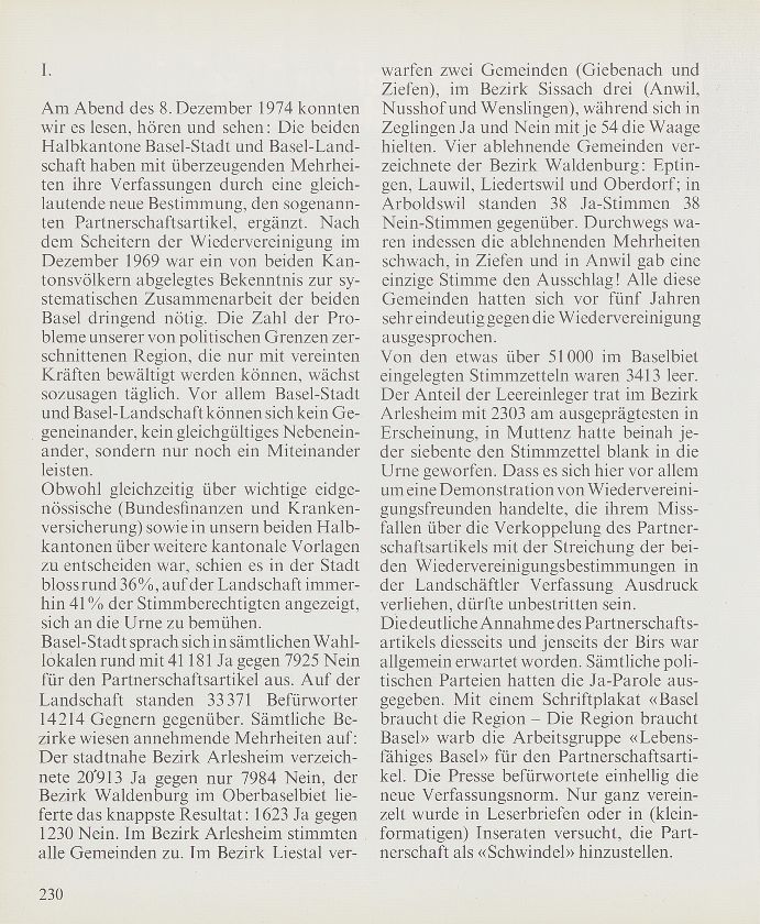 Partnerschaft der beiden Basel als Alternative zur Wiedervereinigung – Seite 2