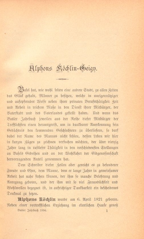 Alphons Köchlin-Geigy – Seite 1